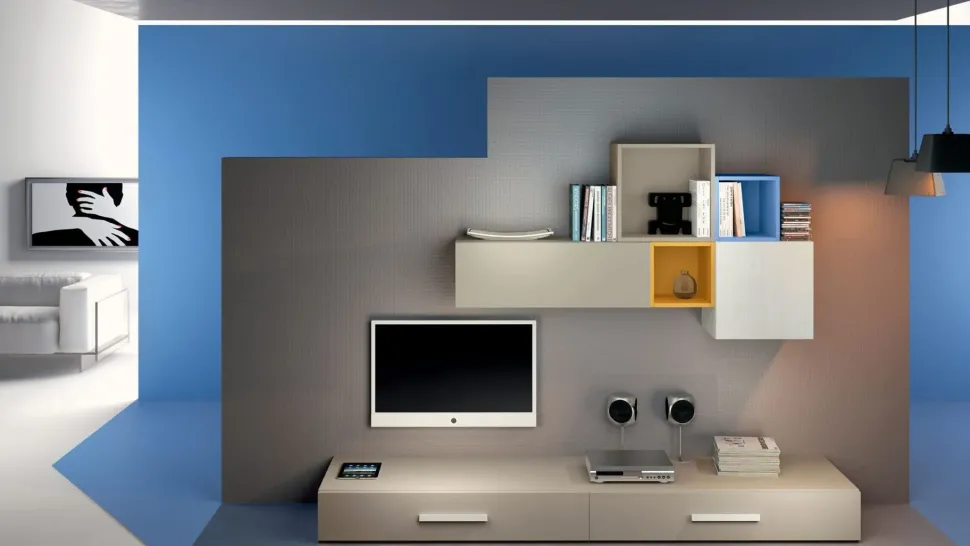 Mobile componibile Cmp_2047 Artigianale con un ribasso esclusivo