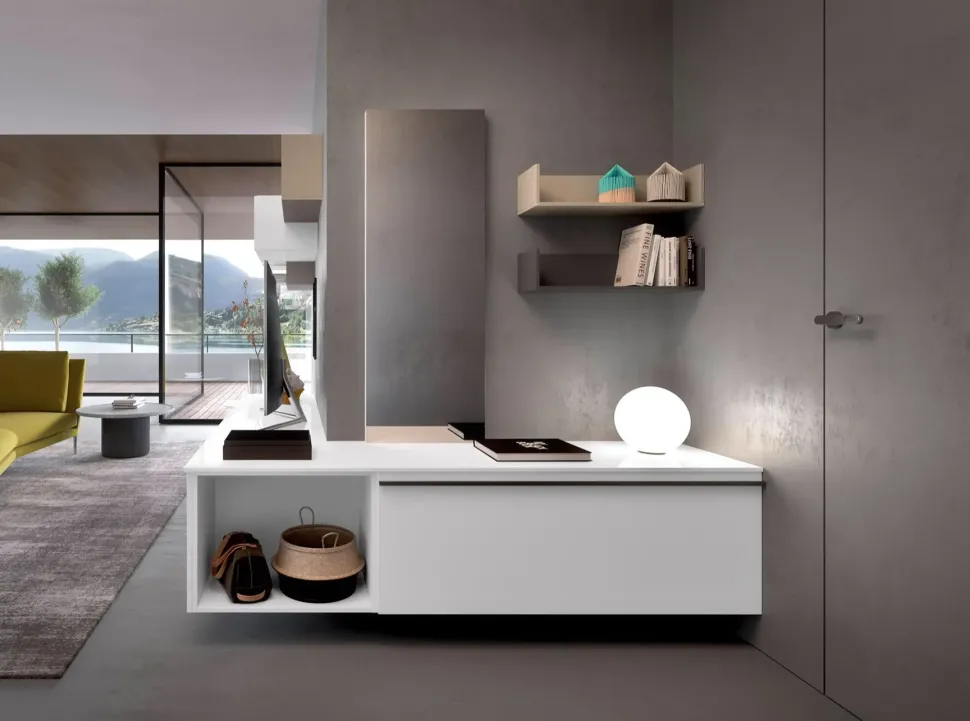 Mobile componibile Idea Mab in laminato lucido in Offerta Outlet