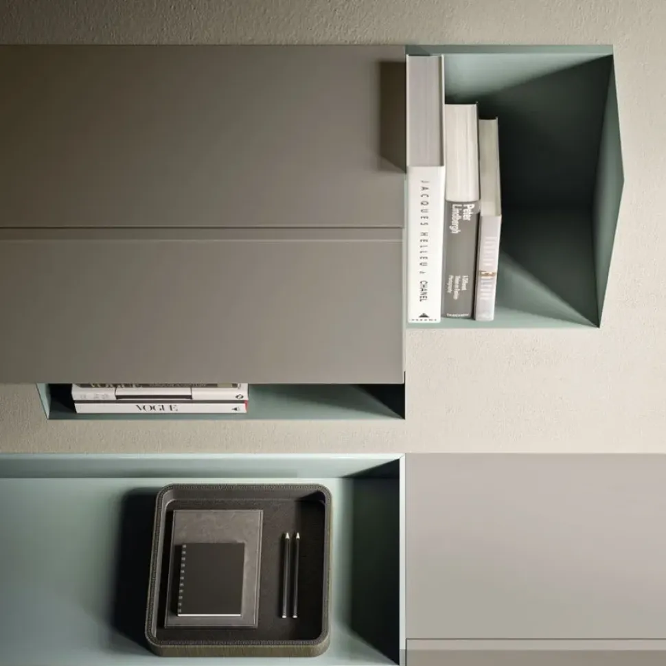 Mobile componibile System day Homes in laccato opaco in Offerta Outlet