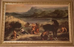 Mobile d'antiquariato Quadro cornice foglia argento serigrafia su tela IN OFFERTA OUTLET