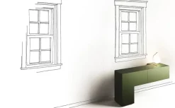 Mobile ingresso design A terra Formosa  di Minotti italia scontato