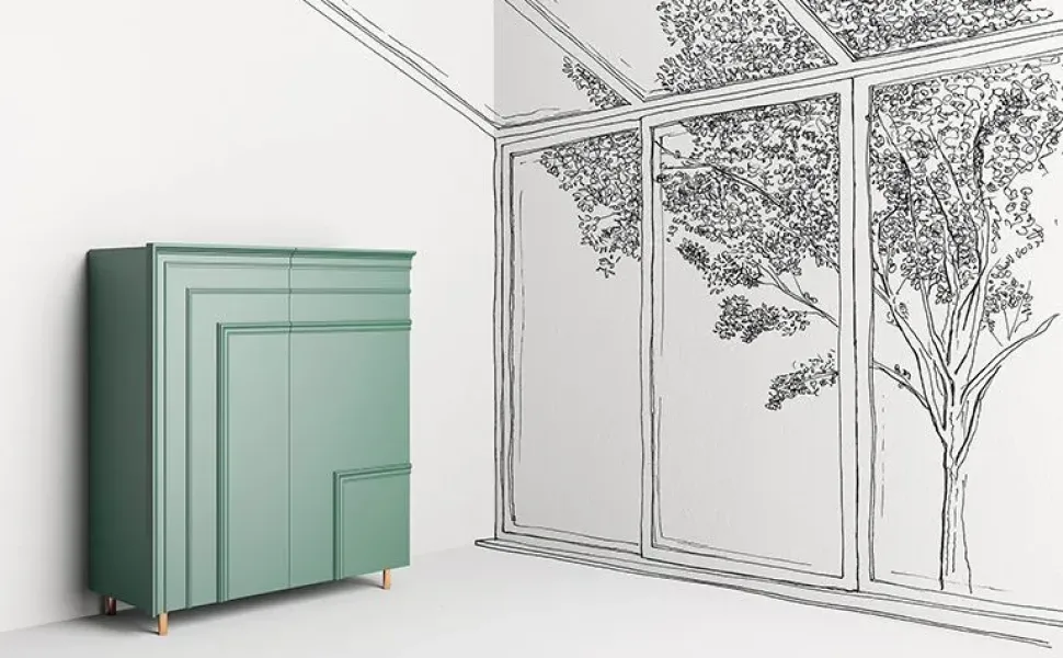 Mobile ingresso design Sospeso Gessolina di Minotti italia scontato