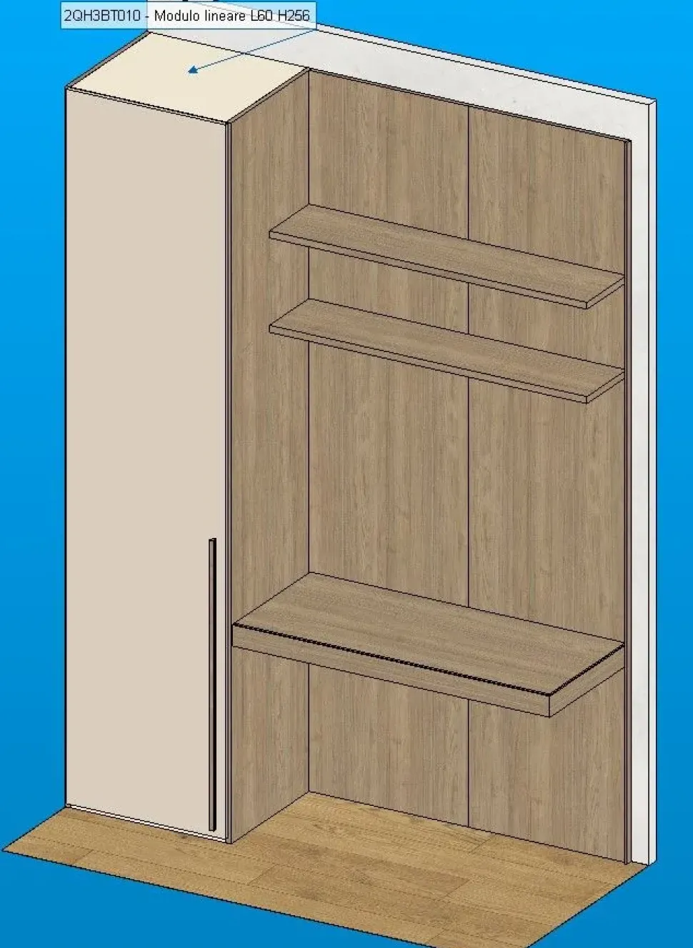 Mobile ingresso modello Ingresso con armadio e home office di Imab in OFFERTA OUTLET