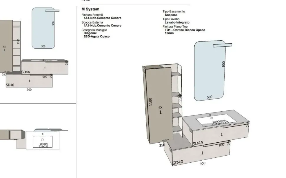 Mobile per il bagno Baxar M system in offerta