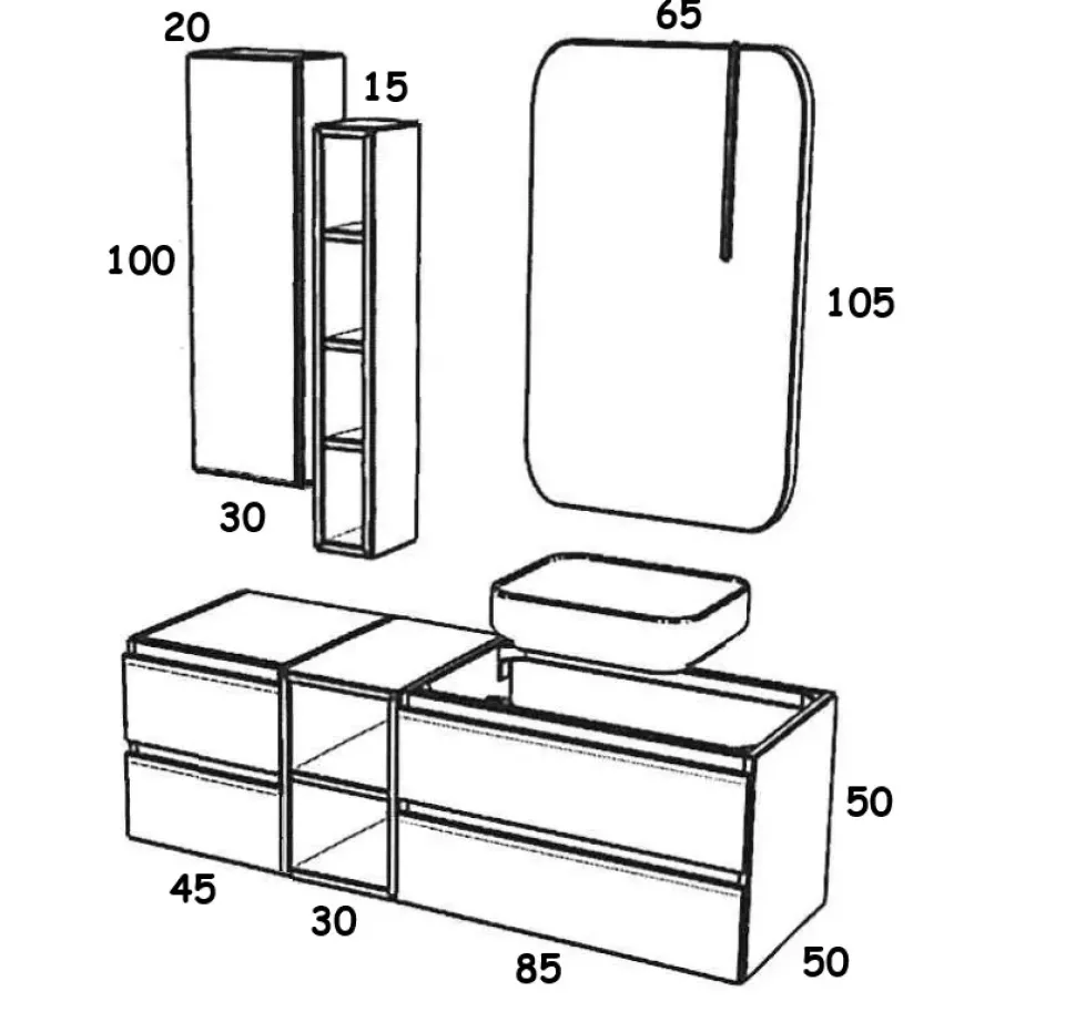 Mobile per il bagno Ideal bagni Gola system a prezzi outlet