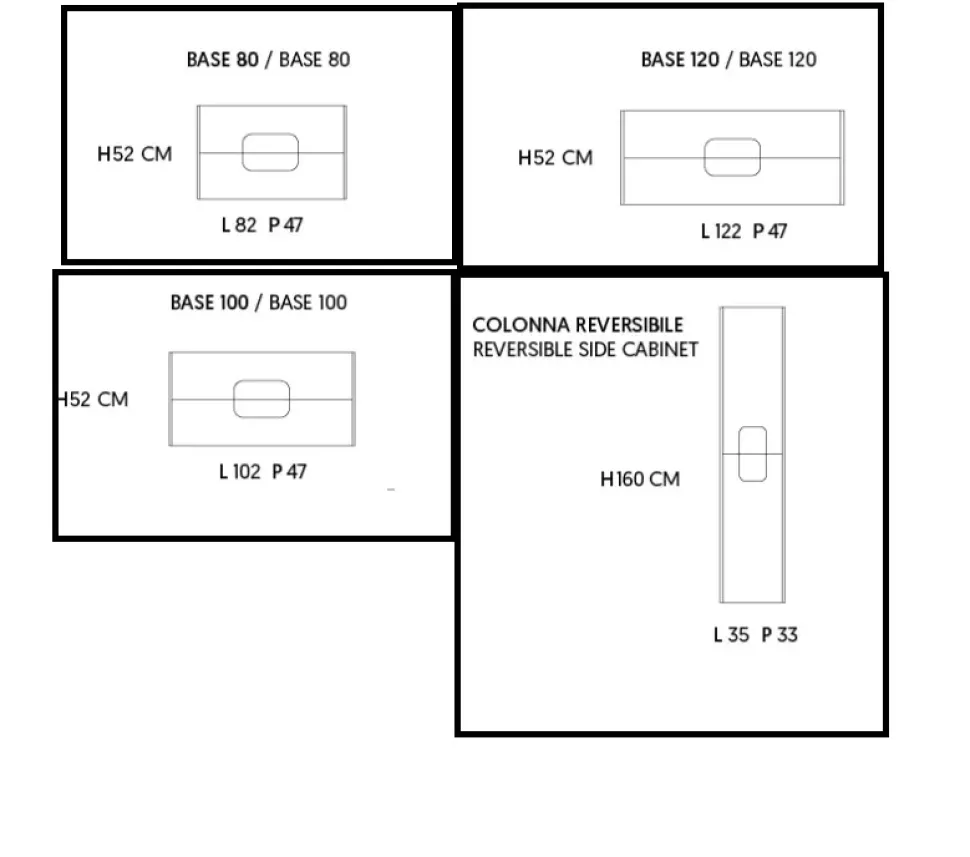Mobile per il bagno Md work Bagno 3 colori disponibili con 3 misure in offerta