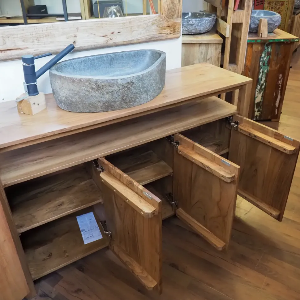 Mobile per la sala da bagno Nuovi mondi collection Mobiule bagno legnop di acacia india a prezzo scontato