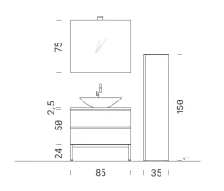Mobile per la sala da bagno Compab Bgo 2020 in Offerta Outlet