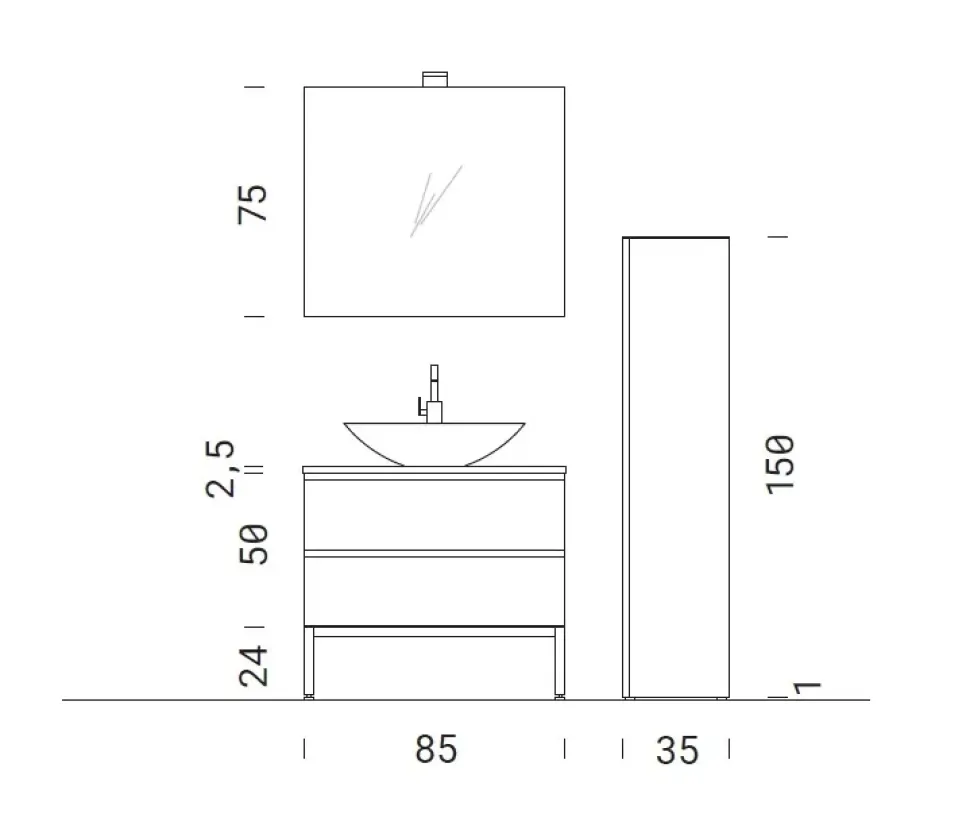 Mobile per la sala da bagno Compab Bgo 2020 in Offerta Outlet