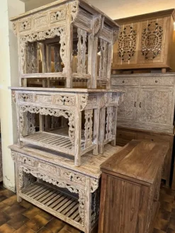 Mobile per la sala da bagno Outlet etnico Consolle bagno teak decapata in Offerta Outlet