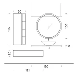 Mobile per la sala da bagno Compab Bg018 in Offerta Outlet