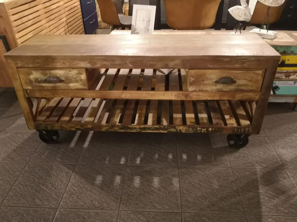 Mobile porta tv Mobile carrelo industrial portatv di Outlet etnico con uno SCONTO IMPERDIBILE