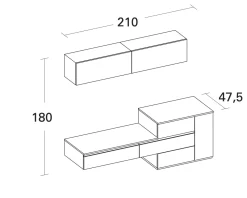 Mobile soggiorno Arrex Composizione Living 210-03: design moderno a prezzi outlet.