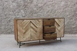 Mobile soggiorno modello Credenza rennes natural 175 di Outlet etnico a prezzo scontato