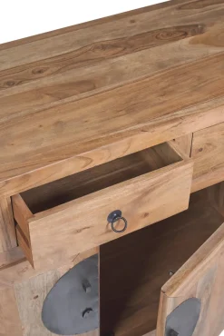 Mobile soggiorno modello Mobile credenza zen 2 ante 3 cassetti di Outlet etnico a prezzo Outlet