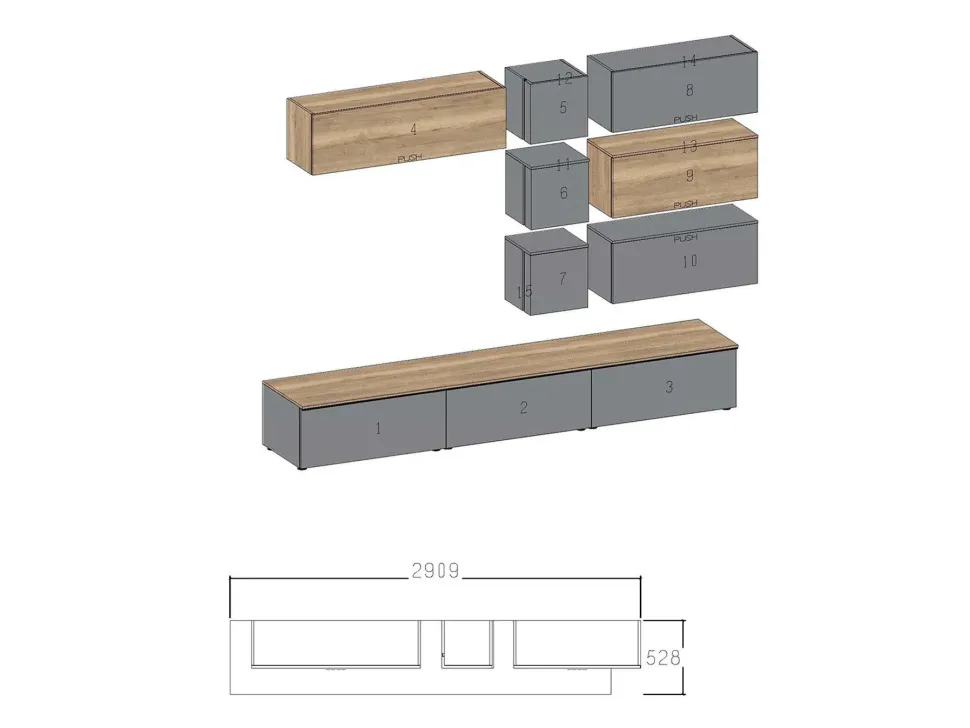 Mobile soggiorno modello Mito 5.0 di Imab a PREZZI OUTLET