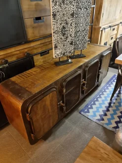 Mobile soggiorno modello Mobile industrial submarine 4 ante  di Outlet etnico a prezzo scontato