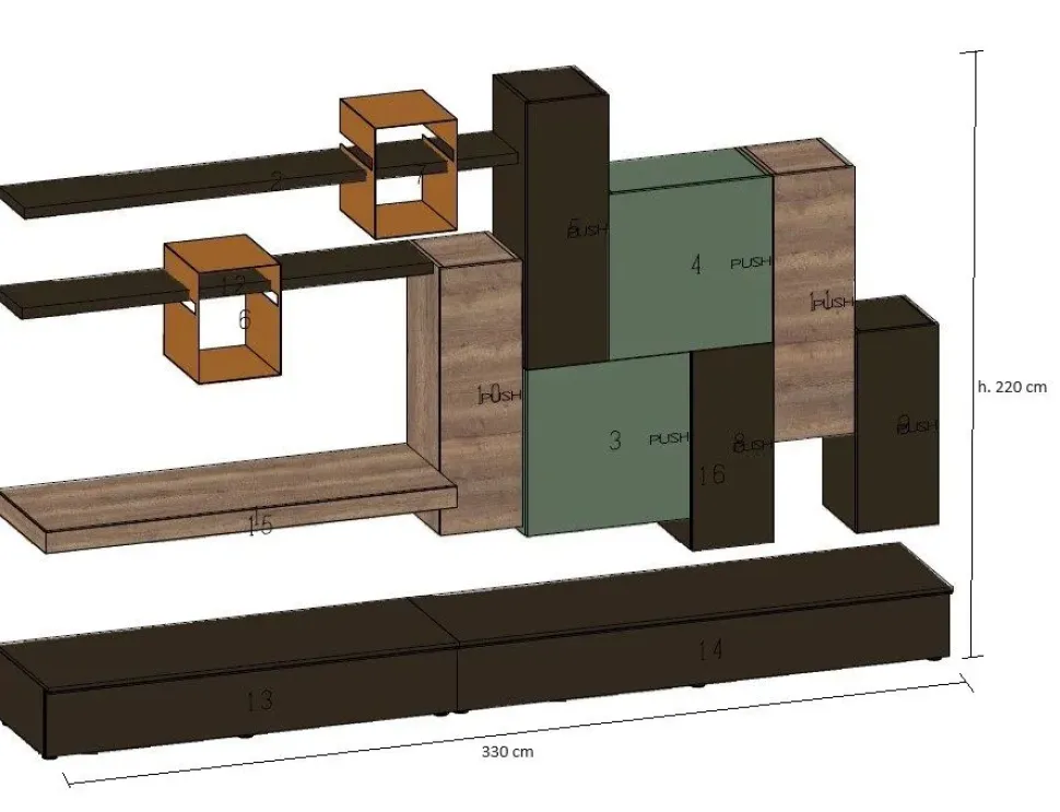Mobile soggiorno modello Mito 90 di Imab a PREZZI OUTLET