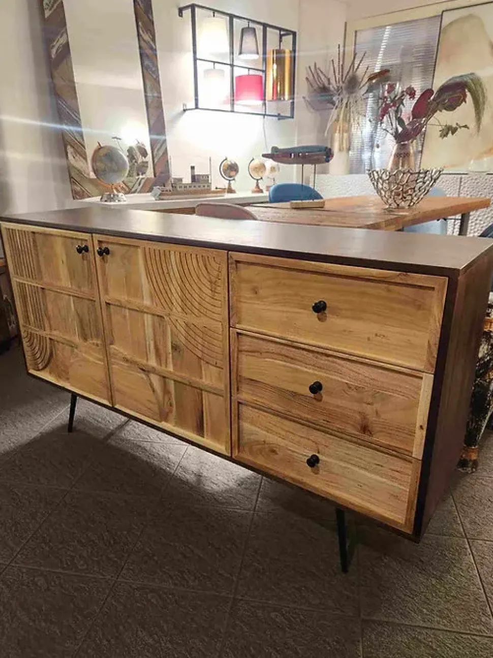 Mobile soggiorno modello Credenza vintage 150 di Outlet etnico a PREZZI OUTLET