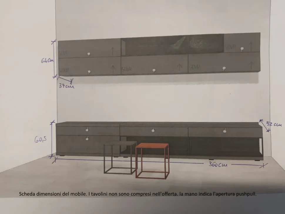 Mobile soggiorno modello Parete living novamobili di Novamobili scontato -50%