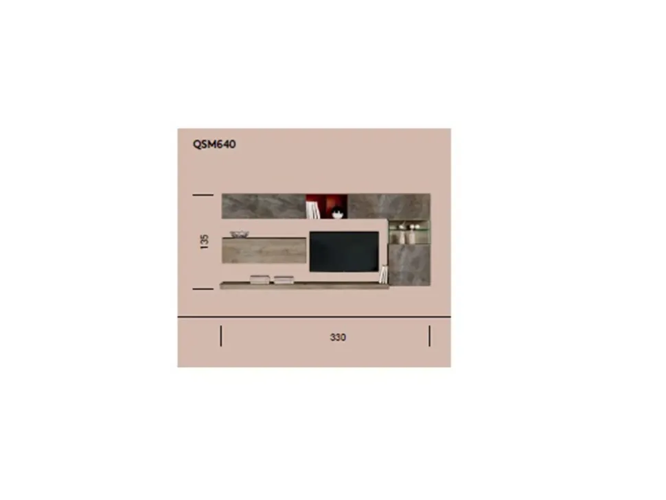 Mobile soggiorno modello Qsm 640 di Imab a PREZZI OUTLET