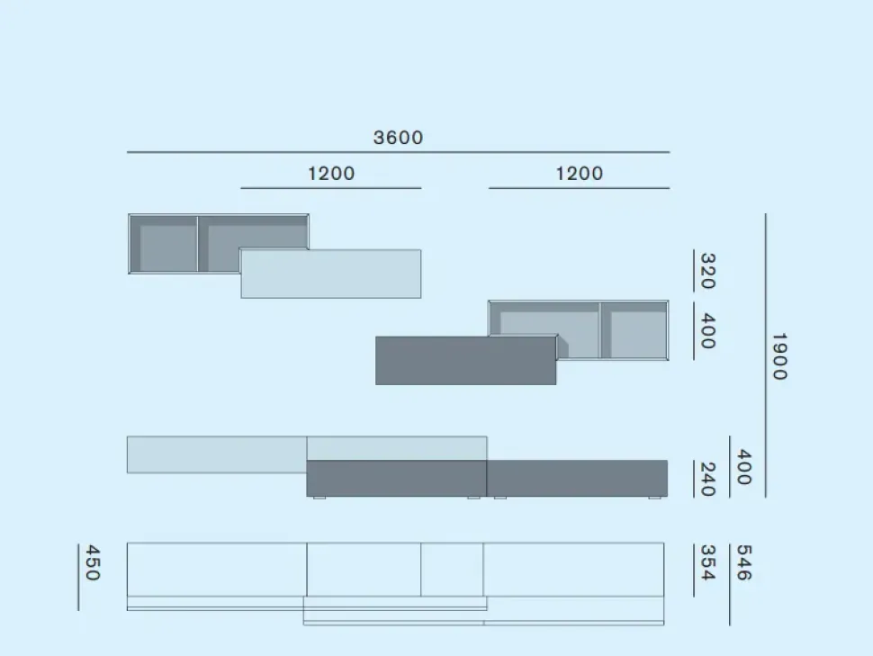Mobile soggiorno modello L5c20 di Sangiacomo a PREZZI OUTLET