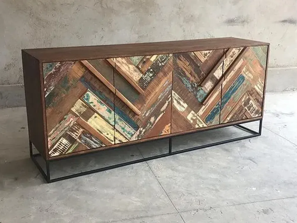 Mobile soggiorno modello Legno barche 4a di Outlet etnico in Offerta Outlet