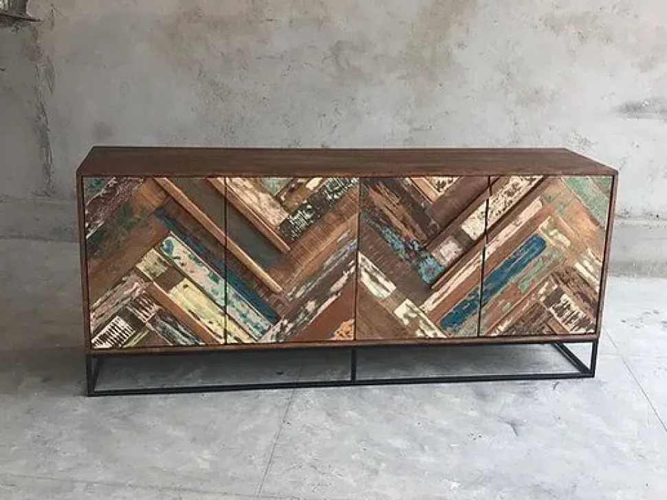 Mobile soggiorno modello Legno barche 4a di Outlet etnico in Offerta Outlet