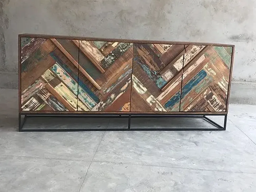 Mobile soggiorno modello Legno barche 4a di Outlet etnico in Offerta Outlet