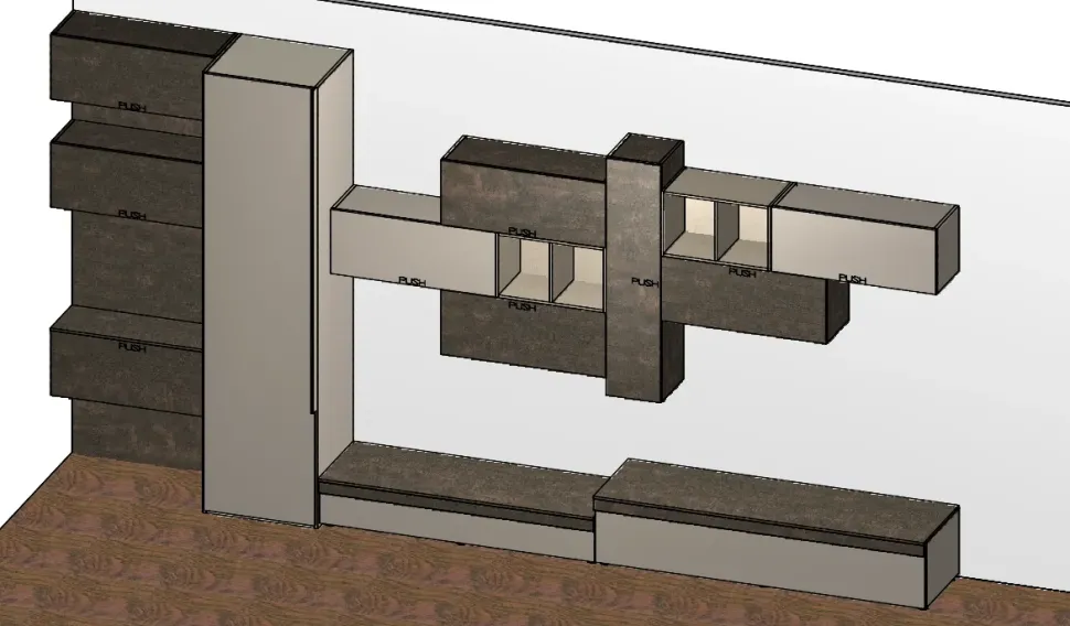 Mobile soggiorno modello Soggiorno + zona ingresso di Imab a PREZZI OUTLET