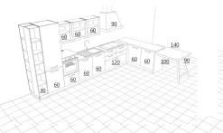 OFFERTA cucina con penisola e bancone CUCINE STORE (Misura 455x300cm)