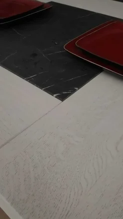 OFFERTA SCONTO MOSTRA 47% SU TAVOLO ECLETTICA IN ROVERE MASSELLO BIANCO CM 160x90 ALL + 55