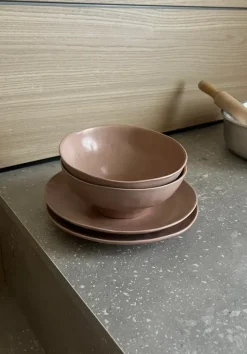 Oggettistica Artigianale Set 4 piattini rosa in OFFERTA OUTLET!