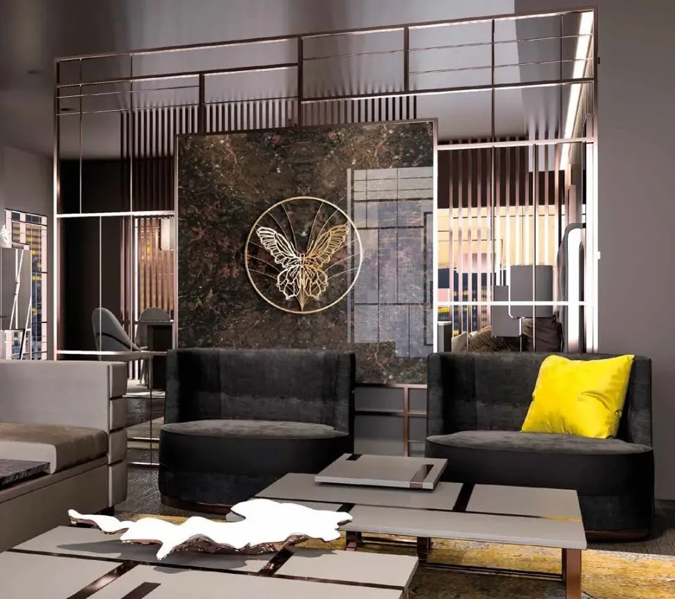 Oggettistica Separe in inox piu quadro in resina e specchio Md work a prezzo scontato