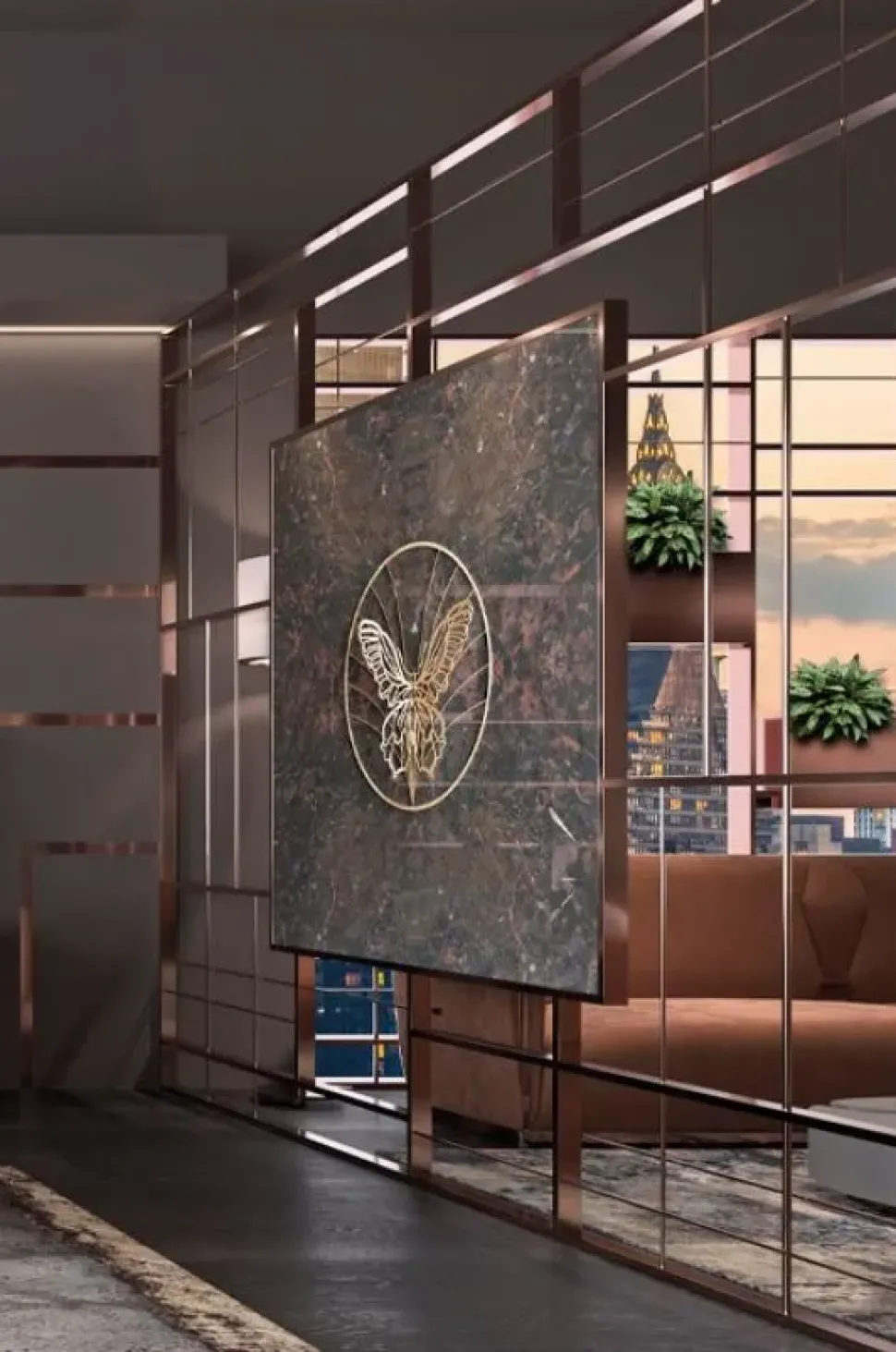 Oggettistica Separe in inox piu quadro in resina e specchio Md work a prezzo scontato