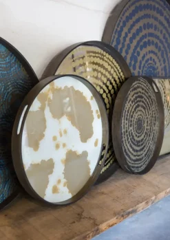 Oggettistica Vassoio in vetro e legno ethnicraft di Artigianale in offerta