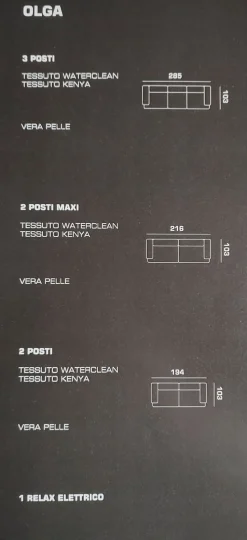 Olga relax elettrico in Tessuto Collezione esclusiva a prezzo scontato