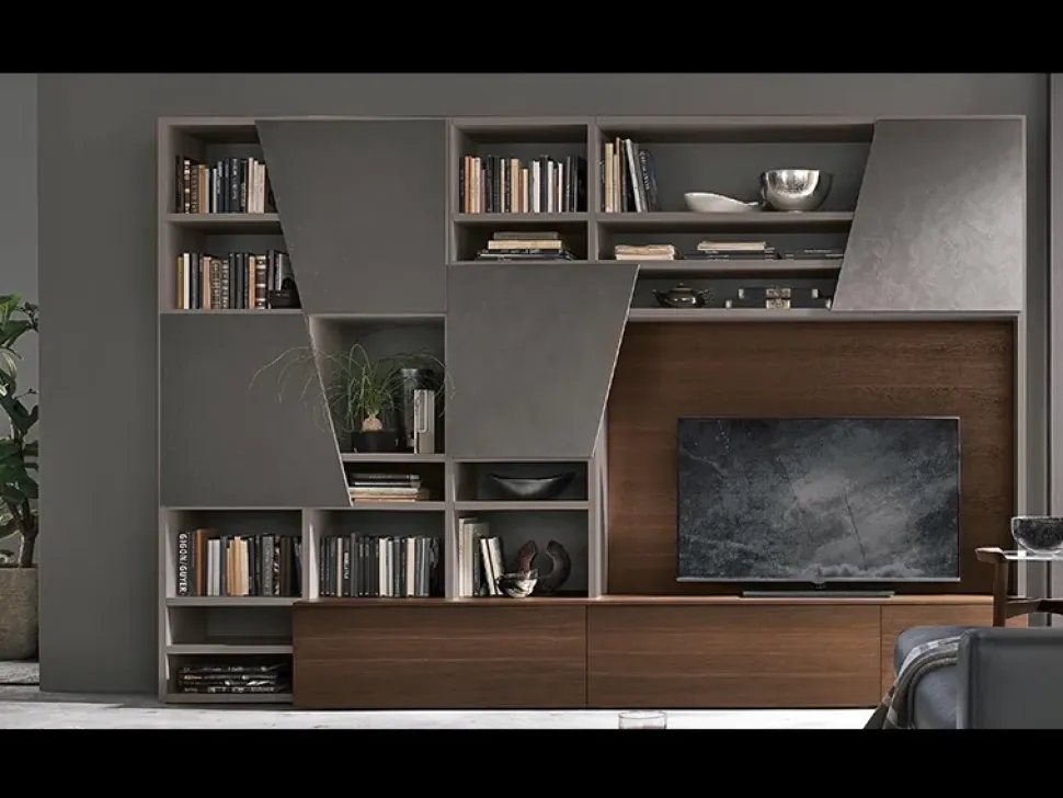 Parete attrezzata A028 Tomasella in stile moderno a prezzo ribassato