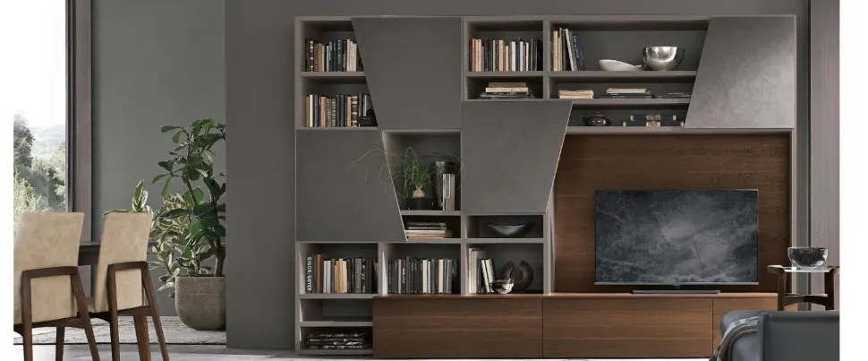 Parete attrezzata A028 Tomasella in stile moderno a prezzo ribassato