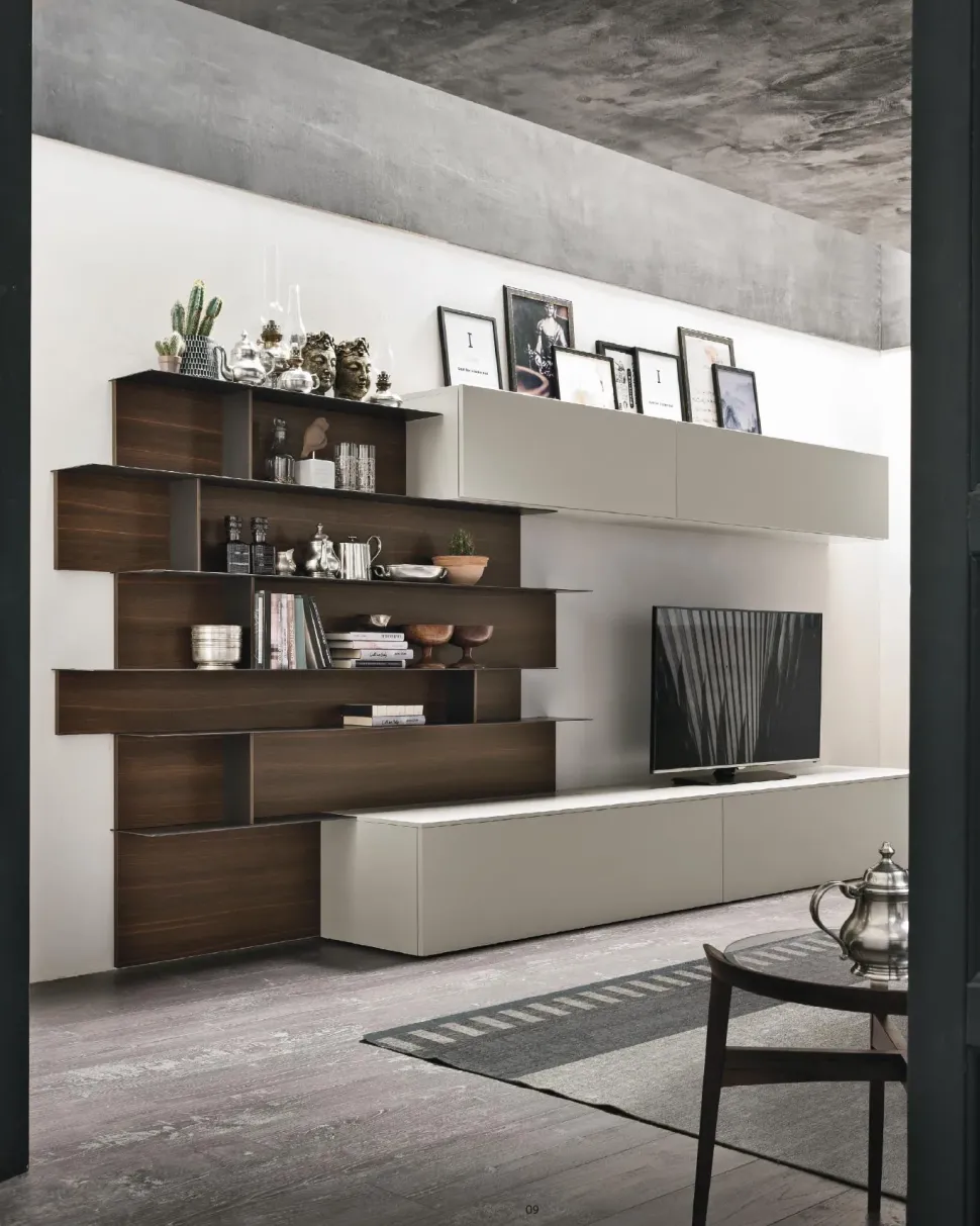 Parete attrezzata A062 Tomasella in stile moderno a prezzo ribassato