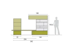 Parete attrezzata Atlante skt35 di Tomasella scontata del 30%