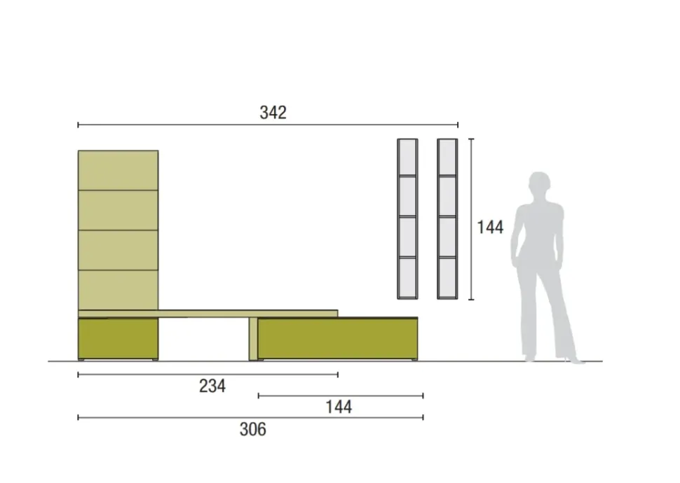 Parete attrezzata Atlante skt36 Tomasella in stile design a prezzo scontato