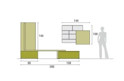 Parete attrezzata Atlante skt40 di Tomasella scontata del 30%