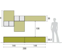 Parete attrezzata Atlante skt14 di Tomasella in OFFERTA OUTLET