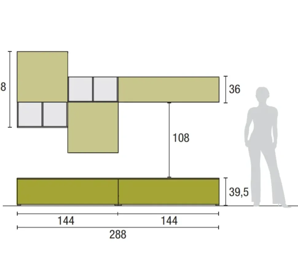 Parete attrezzata Atlante skt14 di Tomasella in OFFERTA OUTLET