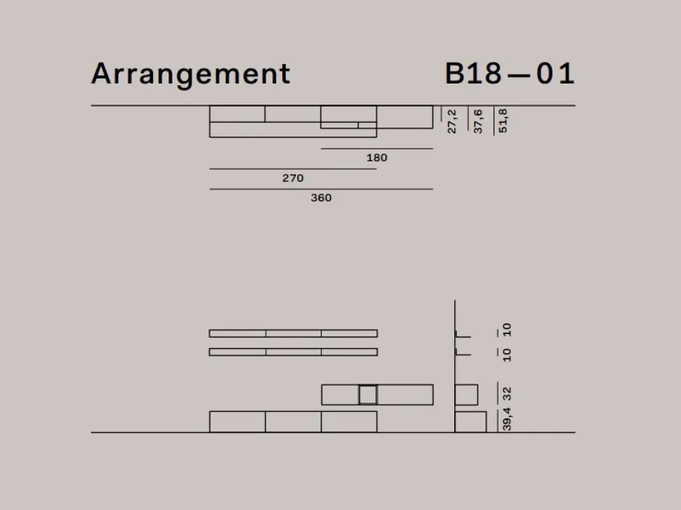 Parete attrezzata Box b18-01 Novamobili OFFERTA OUTLET