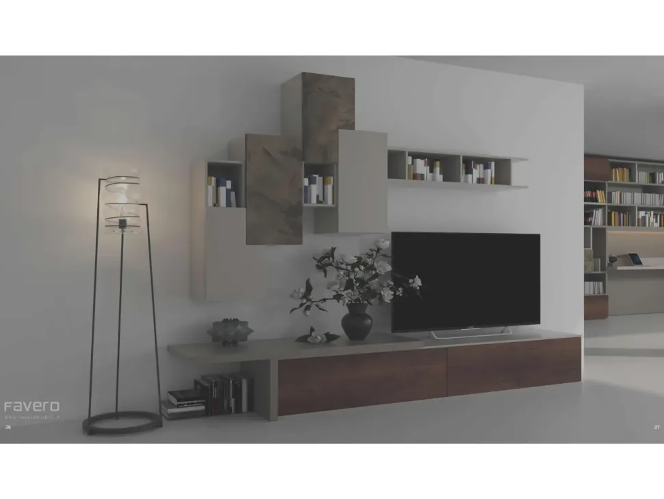 Parete attrezzata by FAVERO in legno cod. 3RF1485