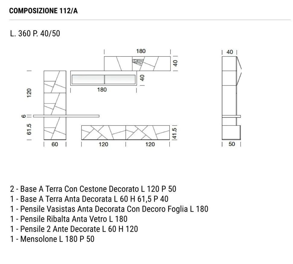 Parete attrezzata Collezione decor di Modo 10 in OFFERTA OUTLET