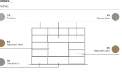 Parete attrezzata Composizione soggiorno aura 040 Santalucia in stile design a prezzo scontato