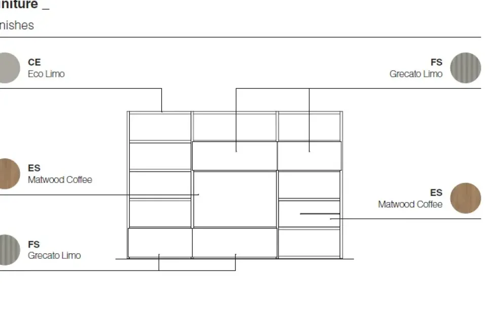 Parete attrezzata Composizione soggiorno aura 040 Santalucia in stile design a prezzo scontato